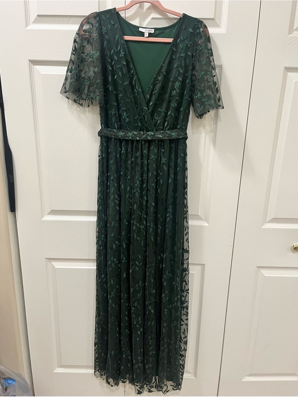 Baltic Born Marseille embroidered green dress size large.